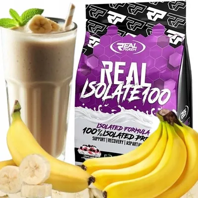 Produktbild von Real Pharm Real Isolate 100 WPI 700 g WEPEI ISOLATE Proteinpulver Molkenproteinisolat Geschmack: BANANA