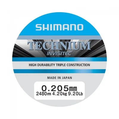 Immagine prodotto di SHIMANO Technium Invisitec, 2480m, 0,21mm, 4,2kg / 9,26lbs, trasparente, monofilamento da pesca, TECINV20QPPB