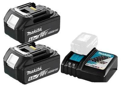 Immagine prodotto di Batterie ricaricabili, compatibilità 18V, capacità 6,0Ah, Makita 6Ahx2, caricabatterie ChargX1, 18V-d
