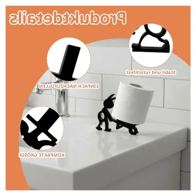 Produktbild von 2 Stück Toilettenpapierhalter in Schwarz mit Ameisen Design
