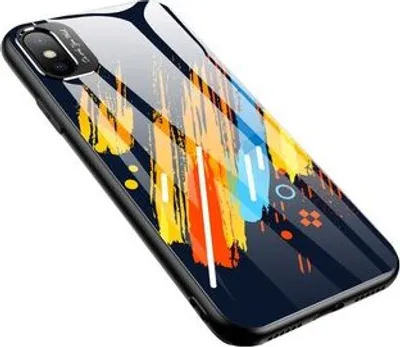 Produktbild von cofi1453® Color Glass Case Handyhülle Schutzhülle aus Schutzglas kompatibel mit iPhone 8 Plus Cover Zubehör Bumper Schutz Motiv 5