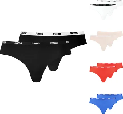 2er Pack PUMA Damen Microfiber Brazilian Slips in verschiedenen Farben
