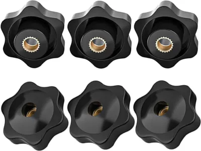 Produktbild von Sterngriffmutter M8 6 Stück, Rändelschraube Äußerer Durchmesser 50mm, Sterngriffmutter Innengewinde Verzinktes Eisen für Maschinen und Anlagen, Möbel, Werkzeugmaschinen, Fitnessgeräte