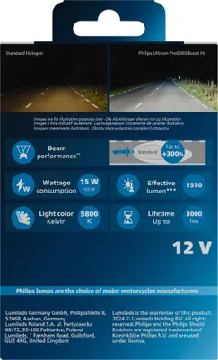 Produktbild von Philips Ultinon Pro6000 Boost HL 11972U60BX1 Motorradlampen, H7, Scheinwerfer, LED, 5800 K, PX26d, Weiß