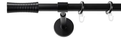 Produktbild von SN Deco Gardinenstange Nancy, 19 mm, 1-läufig, Stahl, Komplett-Set mit Ringen, geschlossener Träger, 400 cm, schwarz