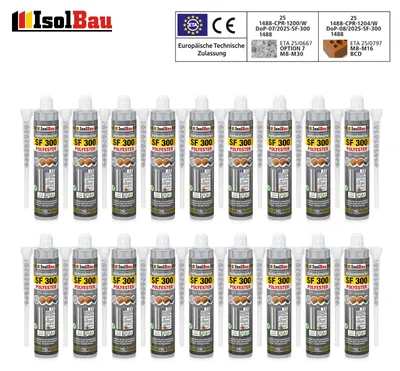 Isolbau SF 300 Verbundmörtel 18 x 300 ml + 36 x Statikmischer Injektionsmörtel Klebemörtel