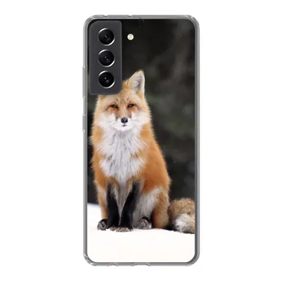Produktbild von MuchoWow® Handyhülle Schutzhülle Hülle für Samsung Galaxy S21 FE Fuchs - Schnee - Rot Silikon Softcase Handy Hülle - Mobiltelefonhülle