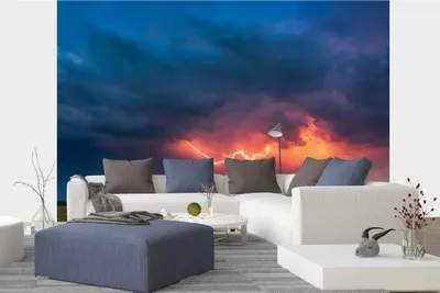 Produktbild von Vlies Fototapete NACHTSTURM 375 x 250 cm (inkl. Kleister) - Vlies Tapete, Wandtapete, Wandbilder - Tapete für Wohnzimmer Schlafzimmer, Büro, Küche - Montagefertig