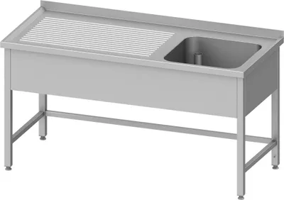 Produktbild von Spültisch ohne Grundboden, 1700x700x850 mm, mit einem Becken rechts, mit Aufkantung, verschweißt