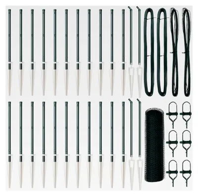 Produktbild von Zaunpfosten Grün 50 x 1 m (25 mm Maschenweite) aus Stahl und PVC für Gartenzaun, Hundezaun, Weidezaun, Hühnerzaun und Gartennetz mit Stachelankerfixierung