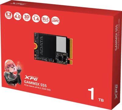 Produktbild von XPG GAMMIX S55 1TB NVME PCIe 4X4 M.2 2230 SSD FOR STEAM DECK GAMING