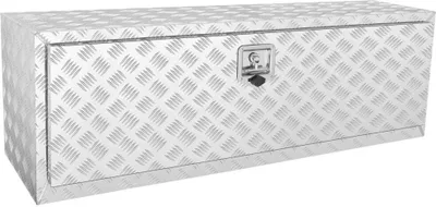 Zdjęcie produktu dla Skrzynka podwozia ciężarówki: Aluminiowa skrzynka narzędziowa 1219 x 430 x 460 mm z zamkiem i kluczami - Wodoodporny schowek do przyczep, furgonetek i ciężarówek