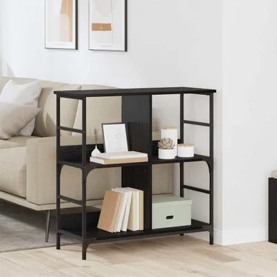 Produktbild von "Schlussverkauf" regal rechteckig - 1 pc - Standregal mit Stauraum - Schwarz Eichen-Optik 78,5x33x82 cm Holzwerkstoff  C12456