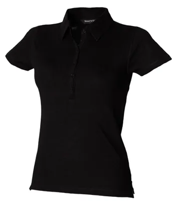Produktbild von SkinniFit Women - Poloshirt für Damen, Stretch, kurzärmlig LT3468 (S) (Schwarz)