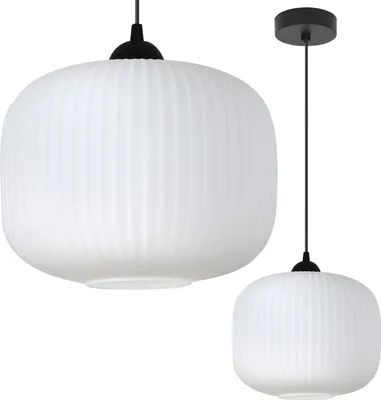 Obrázek produktu pro Závěsné svítidlo RIFFLE černé 1 světlo bílý válec 25cm E27