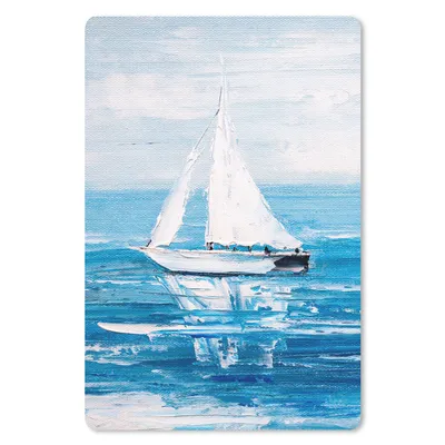 Produktbild von MuchoWow® Mauspad Mousepad Malerei - Ölfarbe - Boot - Wasser 40x60 cm - Mousepads - Maus Mat - Pad - Mausunterlage - Schreibtisch Accesoire