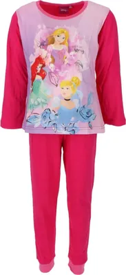 Produktbild von Disney Prinzessinnen Pyjama weicher Schlafanzug aus 100% Baumwolle für Kinder Pink 2 Jahre