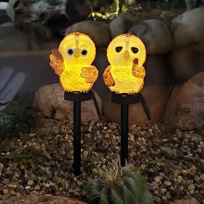 Obrázek produktu pro Dvě solární terasové lampy, venkovní solární osvětlení, solární zahradní reflektory, teplé bílé světlo, do zahrad, na terasy a chodníky.