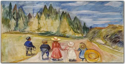 Produktbild von Coloray Bild aus Acryl 140 cm x 70 cm - Bild auf Acrylglas Gehärtetes Acryl Wohnzimmer Küche Dekoration Wanddekoration - Märchenwald Edvard Munch