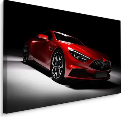 Zdjęcie produktu dla Obraz Dekoracja z efektem 3D do biura czerwony nowoczesny samochód 90x60cm