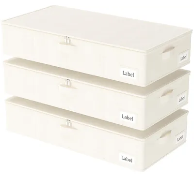 Aufbewahrungsbox unter Bett 3er-Pack 80x40x15 cm Beige