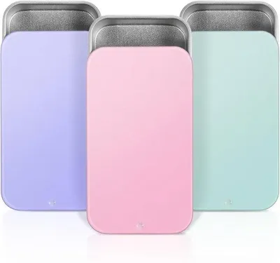 Produktbild von Famanu Aufbewahrungsbox mit Deckel - 3 Stück - 6 x 3,4 x 1,1 cm - kleine Metallboxen - tragbare Mini-Dosen - Organizer für Süßigkeiten - Ohrringe -