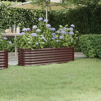 Obrázok produktu pre Maison Exclusive - Vyvýšený záhradný záhon pozinkovaná oceľ 152x40x36 cm hnedý