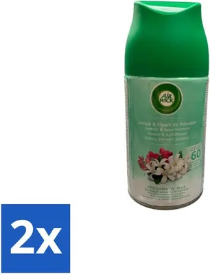 Zdjęcie produktu dla Air Wick – wkład uzupełniający – Freshmatic Jaśmin i kwiat jabłoni – 250 ml – opakowanie ekonomiczne – 2 sztuki