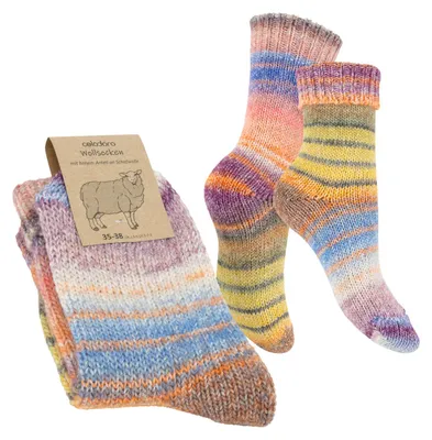 Produktbild von Celodoro Damen & Herren Mouline Wollsocken mit Umschlag (1 Paar) - Bunt 39-42