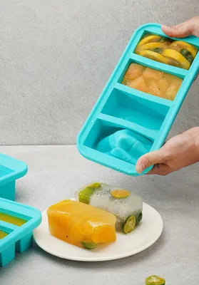 Produktbild von Silikon Gefriertablett 250ml Groß, BPA Frei Silikonform Einfrieren Gefrierschrank,Langlebig Gefrierform mit Deckel für Suppe Brühe Meal Prep