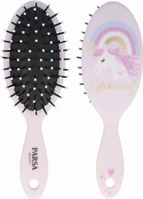 Produktbild von PARSA Beauty Kids Haarbürste Einhorn Regenbogen, sanftes Entwirren ohne Ziepen
