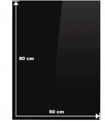 Obrázok produktu pre Čierna sklenená doska Obdĺžniková pre kachle 80x60cm sklenená základná doska Sklenená doska Tvrdená ochranná doska proti iskrám Krbové sklo Hrobová doska 800x600mm