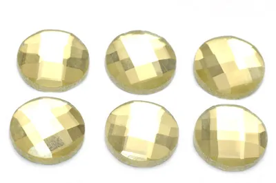 Produktbild von Vintageparts Glasschliffcabochons gelb 12mm, 6 Stück