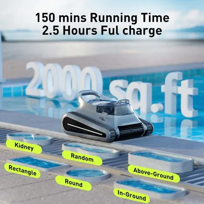 Immagine prodotto di Aspirapolvere robotizzato per piscine - Robot per piscine - Aspirapolvere per piscine senza fili - Pulitore automatico per piscine