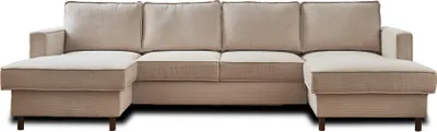 Produktbild von Lisa Design Jake, Wohnlandschaft U-Form, 7-Sitzer, mit Schlaffunktion und Bettkasten, aus Cord , Beige