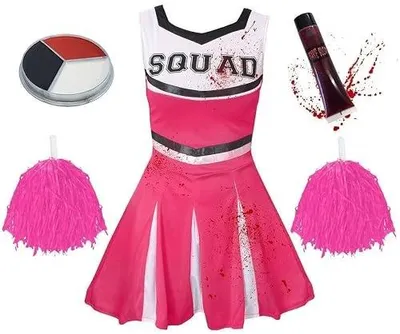 Zdjęcie produktu dla Kostium cheerleaderki zombie dla dzieci pompon krew rozmiar