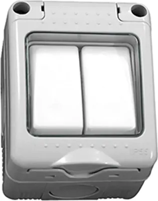 Zdjęcie produktu dla Hepoluz Double Waterproof Side Base Switch Series 34 Silver Srebrny Jeden rozmiar