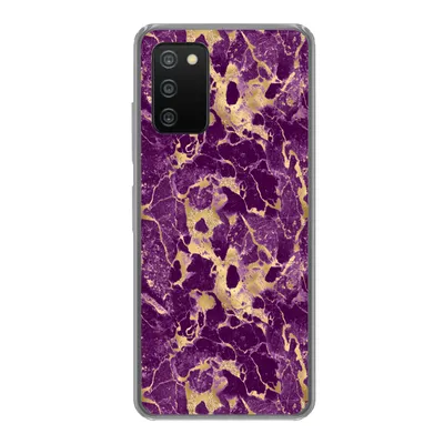 Produktbild von MuchoWow® Handyhülle Schutzhülle Hülle für Samsung Galaxy A03s Gold - Luxus - Marmor - Muster Silikon Softcase Handy Hülle - Schutz