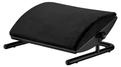 Produktbild von Verstellbare Fußstütze – Ergonomische Fußstütze für den Schreibtisch, Neigung von +20° bis -20°, Schaum und Stahl, Schwarz