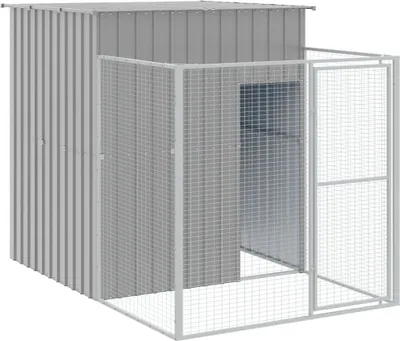 Immagine prodotto di Cuccia per cani con corridoio Grigio chiaro 165x251x181 cm Acciaio zincato