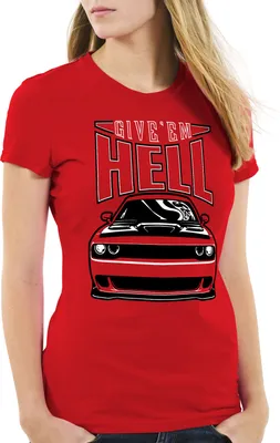 Produktbild von style3 Give em Hell Damen T-Shirt muscle car hellcat v8 challenger, Größe:M