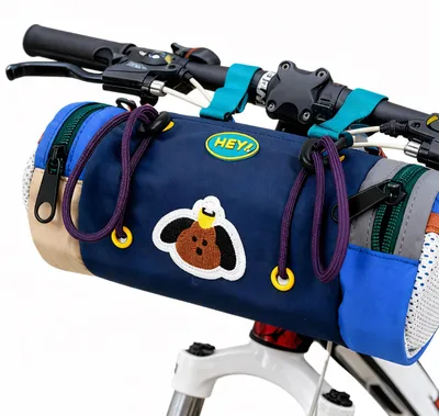 Productafbeelding van Fietsmand voor kinderen, waterdicht, met schouderband, geschikt voor loopfietsen en driewielers, fietsmand voorop