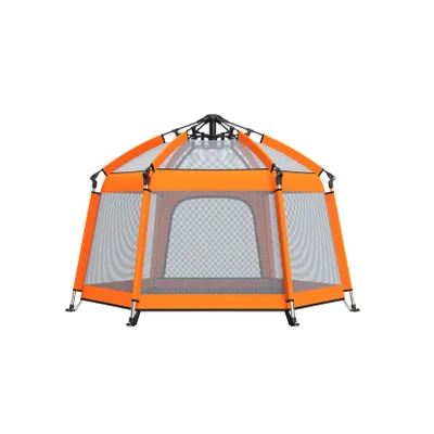Immagine prodotto di Box WISFOR con funzione pop-up, protezione UV, box da viaggio esagonale con tettuccio, pieghevole, box per bambini, arancione