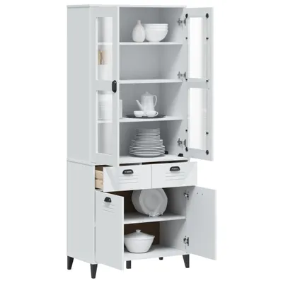 Obrázek produktu pro vidaXL Vysoká deska VIKEN White 80x40x190 cm z masivního borovicového dřeva