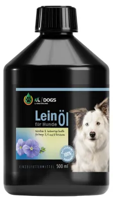 Produktbild von Kräuterland Leinöl für Hunde & Katzen 500ml kaltgepresstes Leinsamenöl