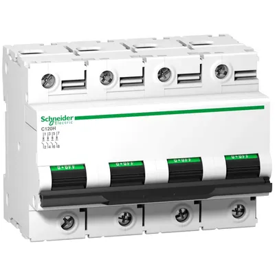 Immagine prodotto di Interruttore automatico Schneider Electric C120H, 4 poli, 100 A, caratteristica C, 15 kA A9N18480