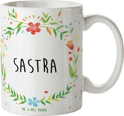 Produktbild von Mr. & Mrs. Panda Tasse Sastra - Geschenk, Kaffeetasse, kaffeebecher keramik, Geschenktasse, Pott