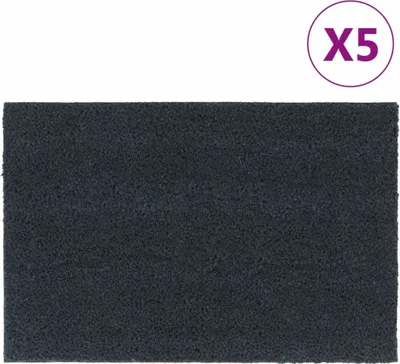 Produktbild von Fußmatten 5 Stk. Dunkelgrau 40x60 cm Kokosfaser Getuftet