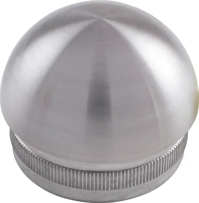 Produktbild von ECONOMY Rändelkappe halbrund hohl, Rohr ø 42,4 x 2 mm,Edelstahl geschliffen V2A