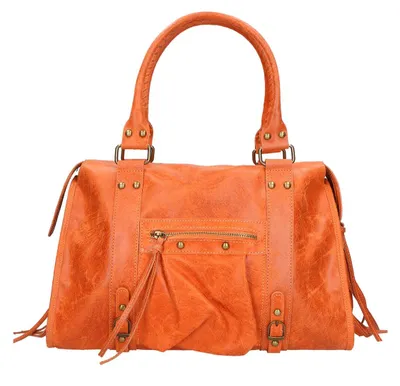 Produktbild von Elara Damen-Schultertasche aus echtem Wildleder Blau Italy Blue Jeans UNICA 41x28x13 cm